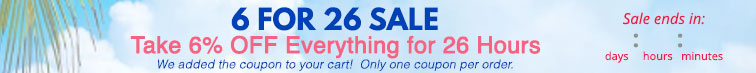 Save with our 6 for 26 Sale!